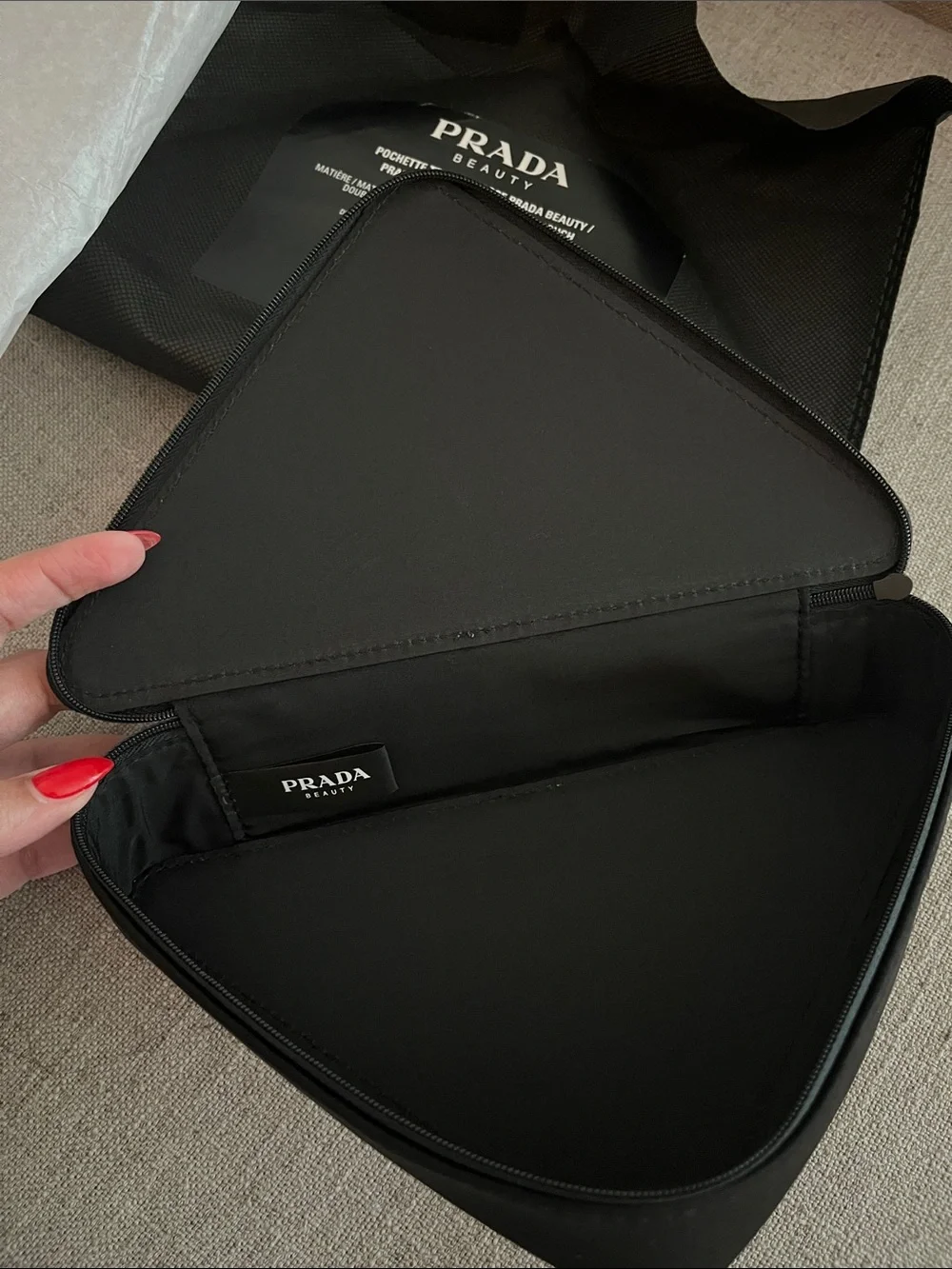 Prada Beauty Pink Triangle Cosmetic Pouch- New